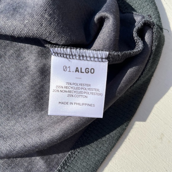 Men's NWT 01.Algo T-Shirt Gray Waffle-Knit Performance M QuickDry Stretch Active - Picture 8 of 11